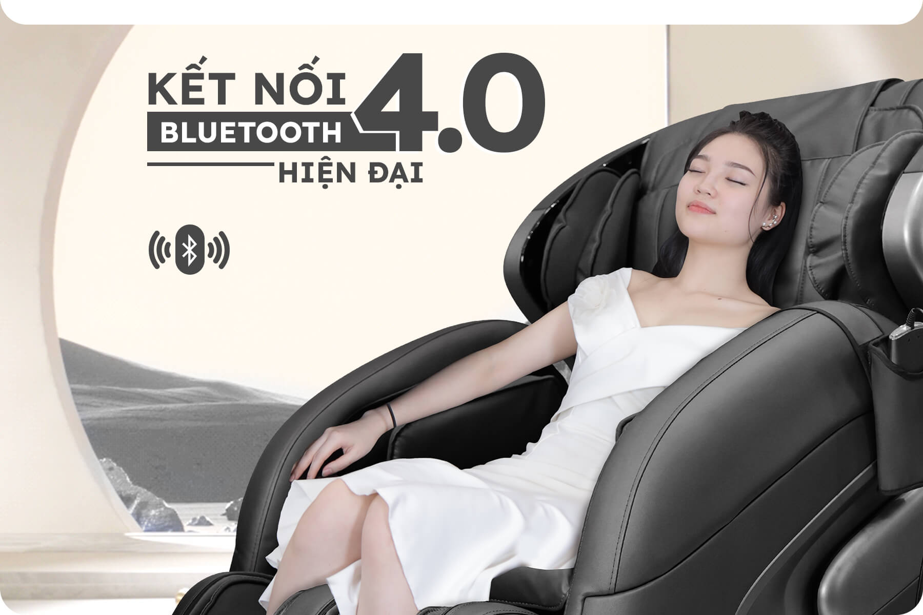 Bluetooth 4.0 thế hệ mới nhất, ghế massage JP686 cho phép người sử dụng tận hưởng những giờ phút thư giãn trọn vẹn
